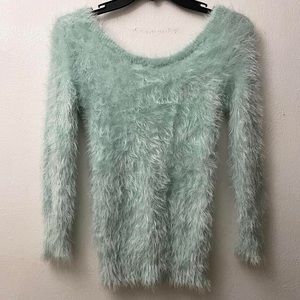 Hot Topic Eyelash Duster Mint Pullover Sweater